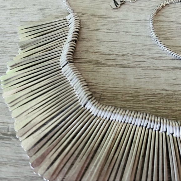 Stella & Dot Essential Fringe Silver Statement Necklace - Picture 4 of 5